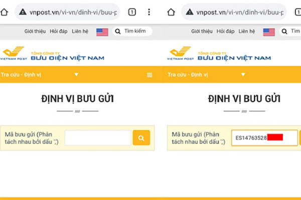 Truy cập website VN Post để tra cứu đơn hàng