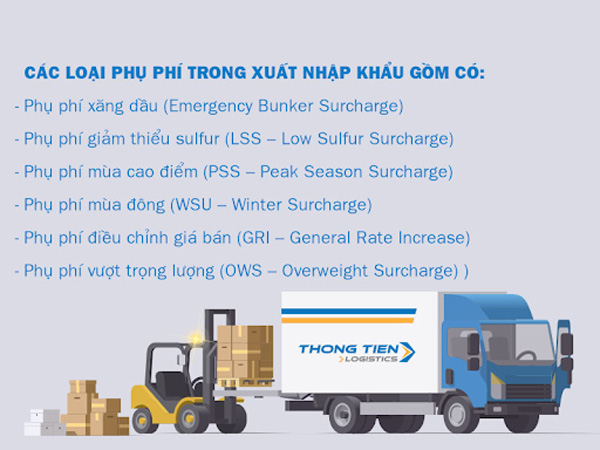 Các loại phụ phí trong hoạt động xuất nhập khẩu hàng hóa