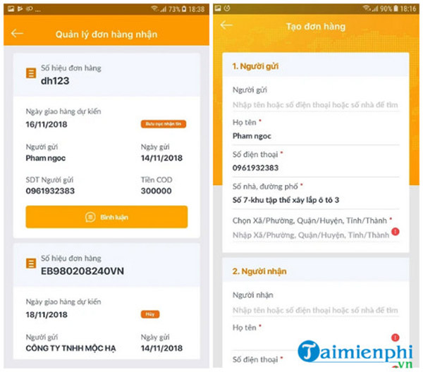 Tra cứu mã đơn hàng qua ứng dụng VN Post