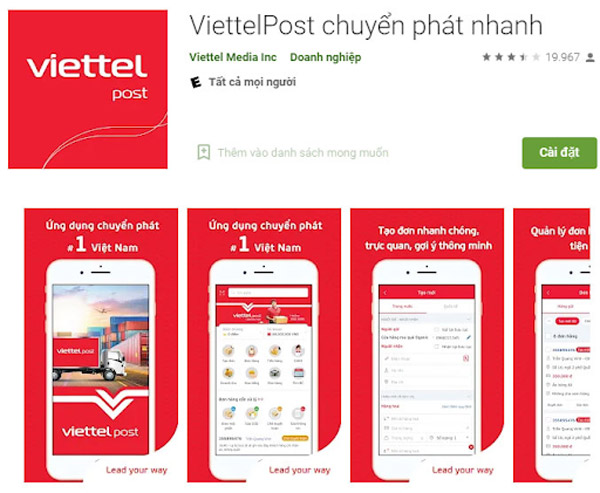 Tải ứng dụng Viettel Post về điện thoại di động